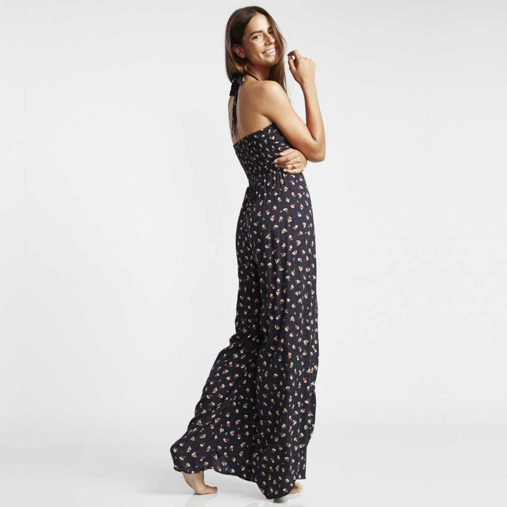 NWT Billabong Black Babylon Floral Jumpsuit - Picture 4 of 11